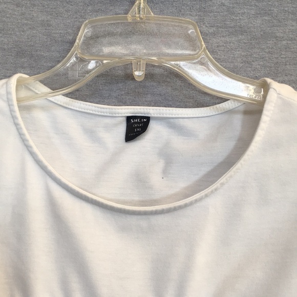 SHEIN CURVE Cruise Beachy Vacation Pool Nautical Spandex Stretch Boxy Fit Top - Picture 3 of 14